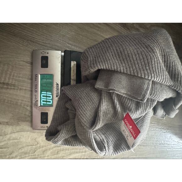 AllSaints Nomo Open Cardigan Gray Ribbed Lightweight Sweater Jacket Mens M - Picture 9 of 11